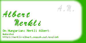 albert merkli business card